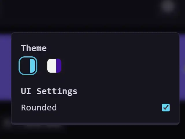 Old dropdown menu of settings